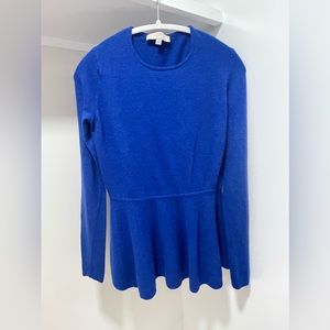 Bright blue peplum sweater by Loft, Size Sm
